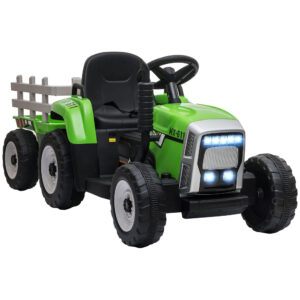 Tractor Electric cu Remorca Detasabila pentru Copii - Verde