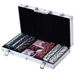 Set de Poker cu 300 Jetoane și Geantă din Aluminiu