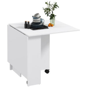 Masă Pliabilă și Extensibilă pentru 4-6 Persoane, Alb