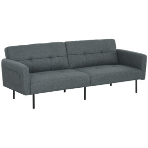 Canapea Extensibilă 2 în 1 cu 3 Locuri, Gri