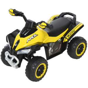 Mini ATV pentru Copii cu Muzică și Ghidon Larg, Galben