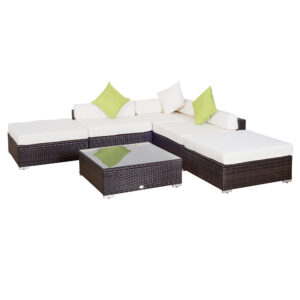 Set mobilier de gradina 18 piese, maro, 80x80x50cm