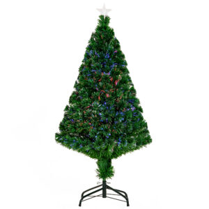 Brad de Crăciun cu Fibre Optice și Suport 120 cm