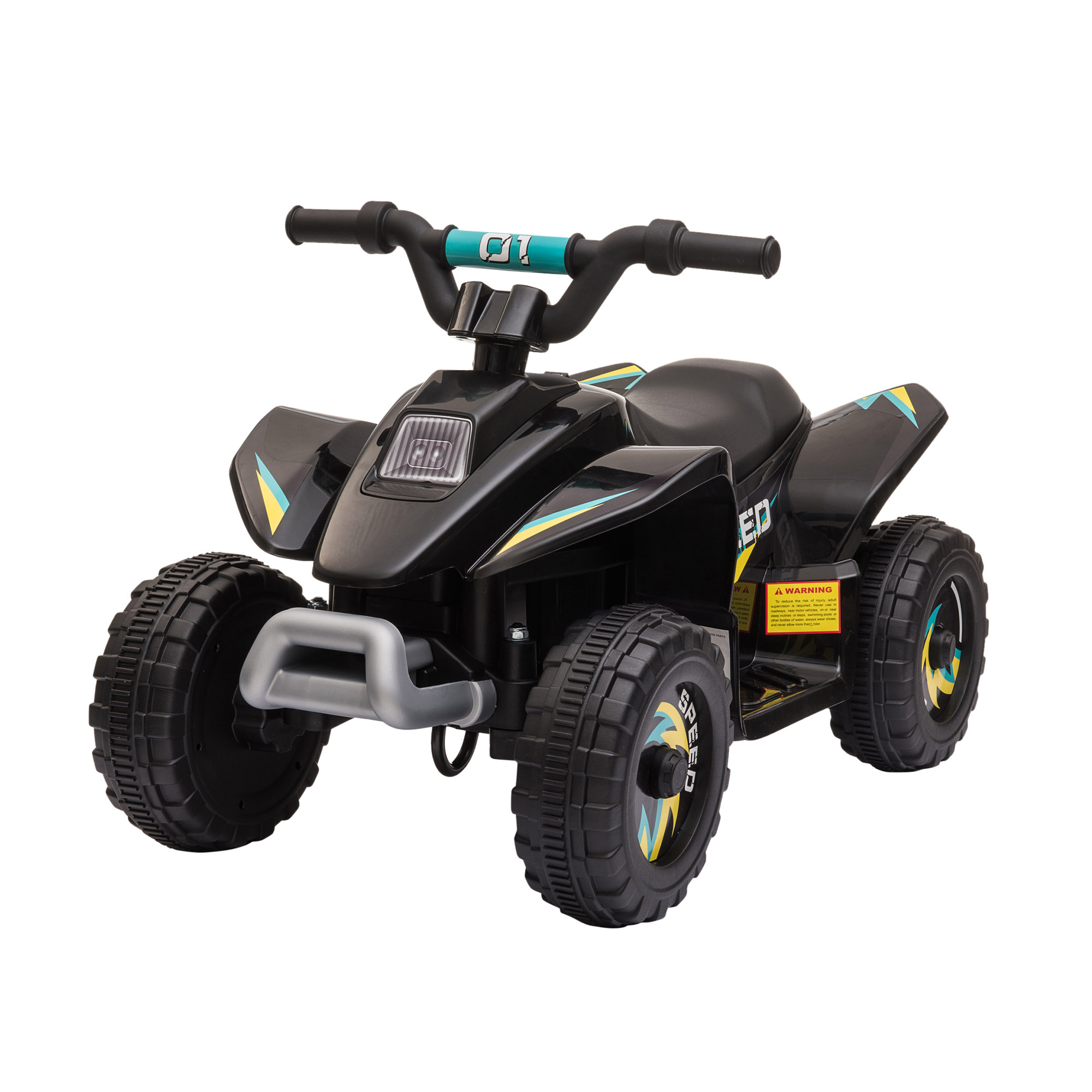 Resigilat - ATV Electric pentru Copii, Baterie 6V, 2‑8 km/h, 3‑5 Ani, Negru - Desigilat