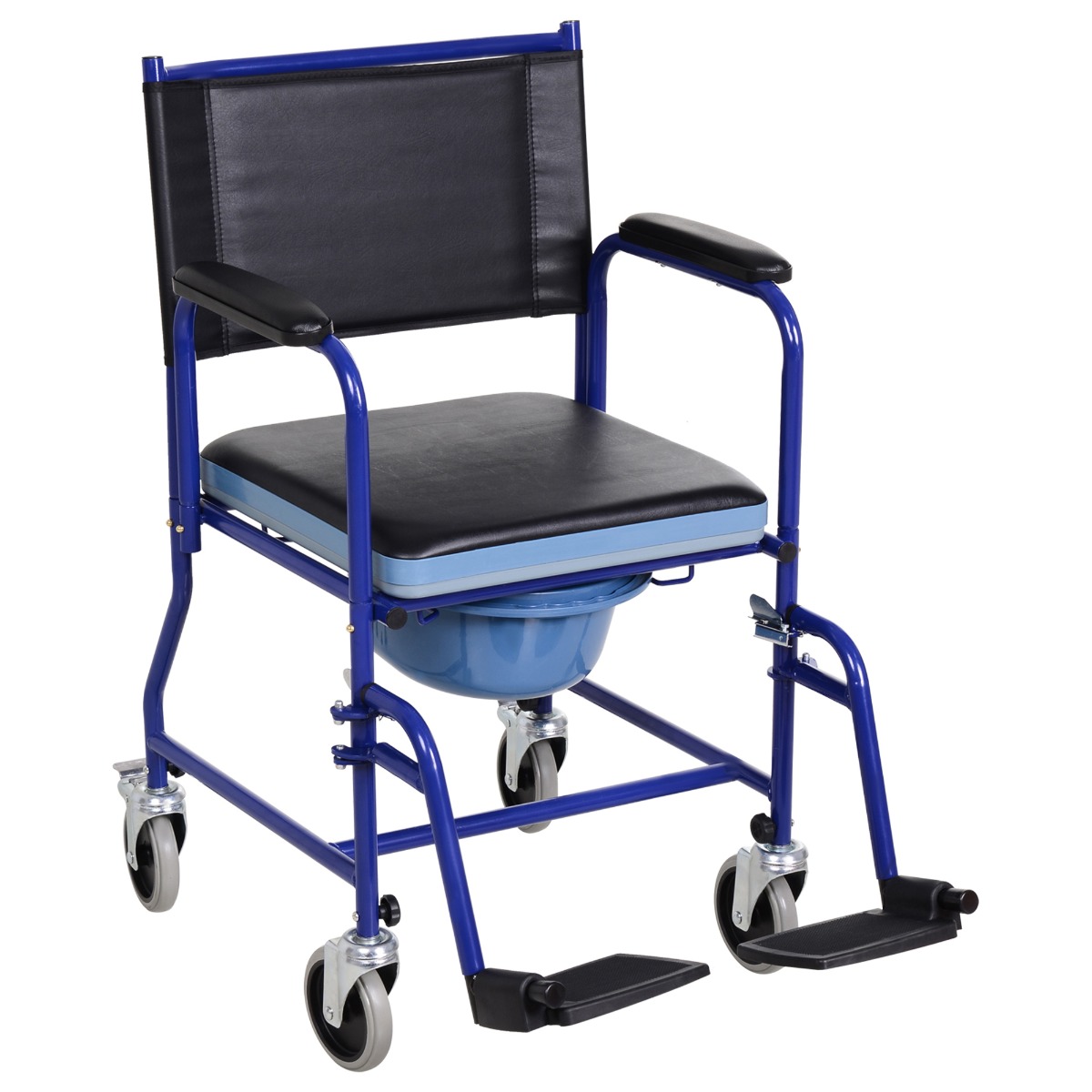 Resigilat - Scaun cu rotile, vas detasabil, 83x53x85cm, negru - Desigilat