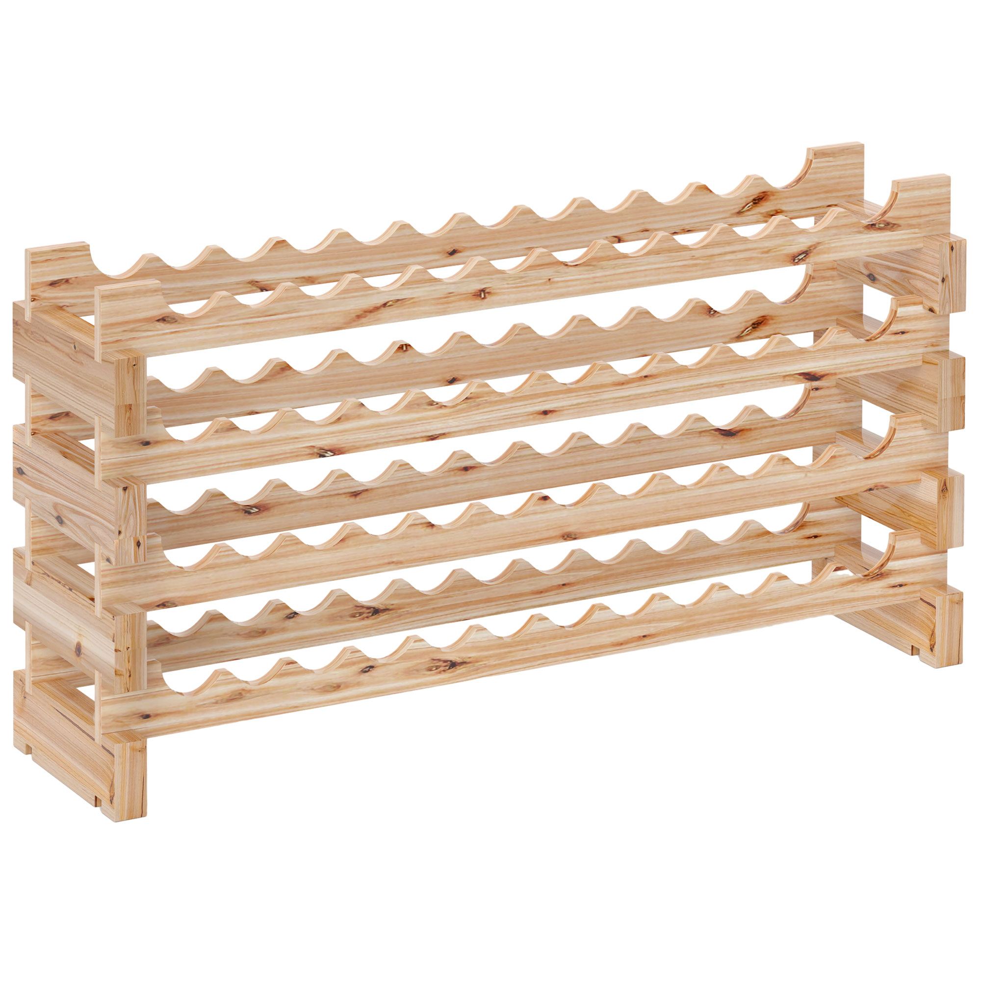 Raft din Lemn pentru Vin – 4 Rafturi pentru 48 Sticle