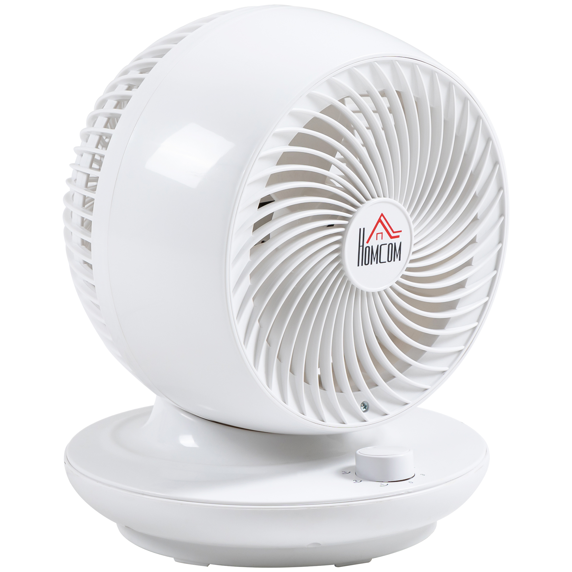 Ventilator cu 3 viteze, oscilare și înclinare, negru și alb