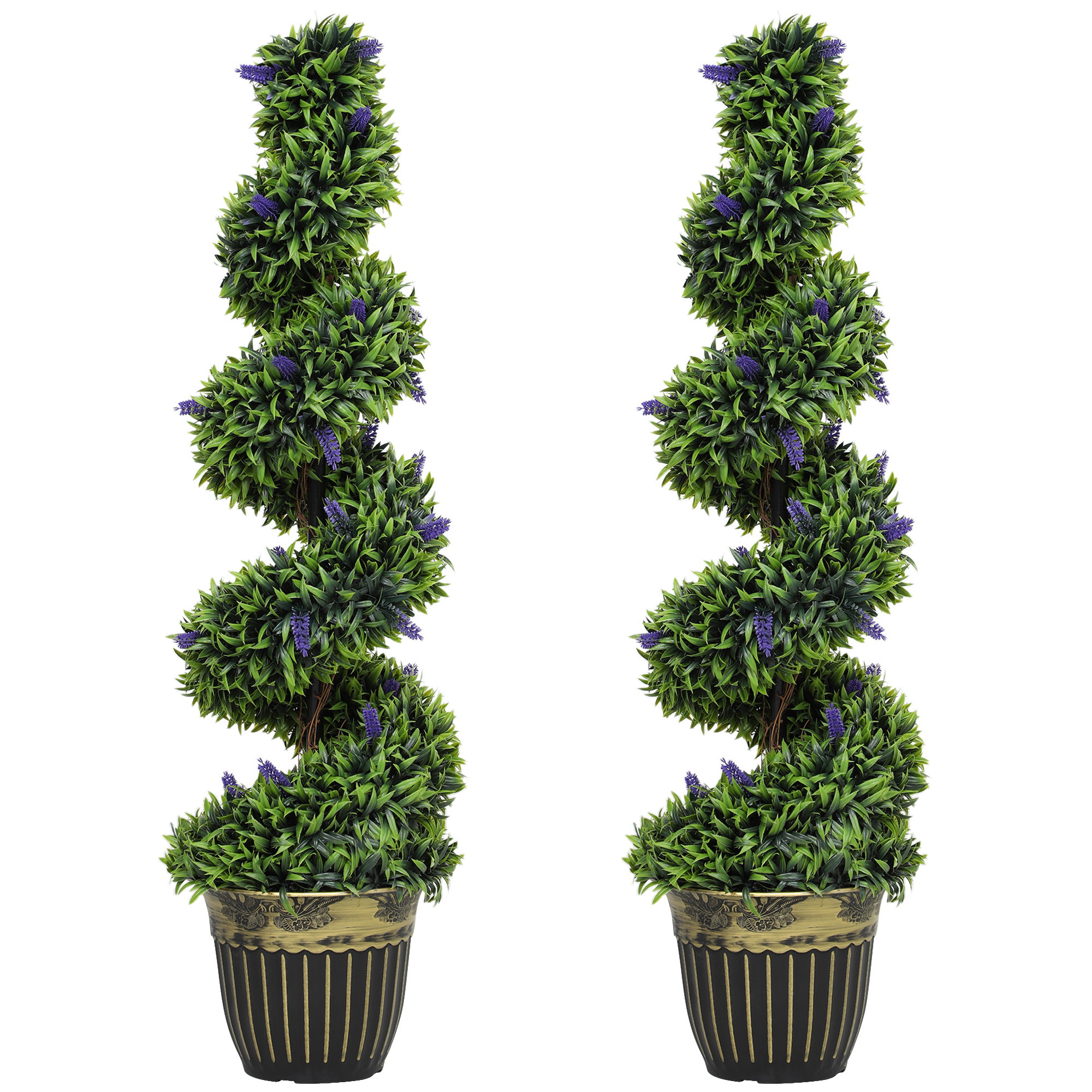 Set de 2 Arbori Artificiali de Lavandă 90cm