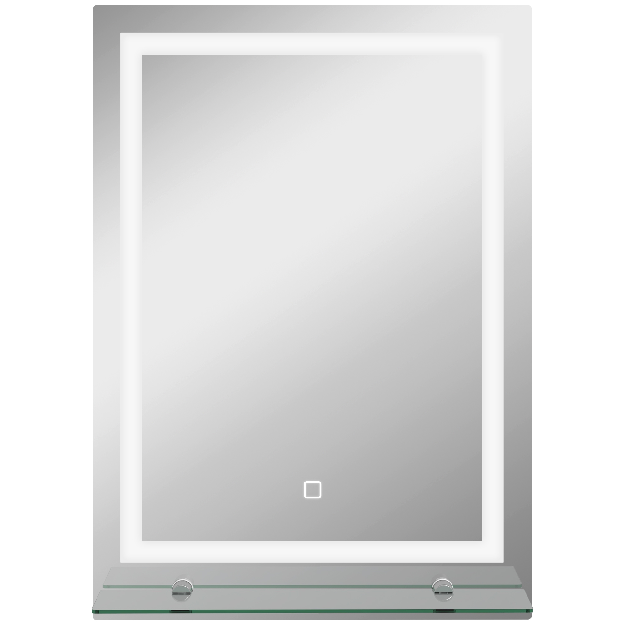 Oglindă de baie cu LED-uri reglabilă, raft din sticlă 50x12x70