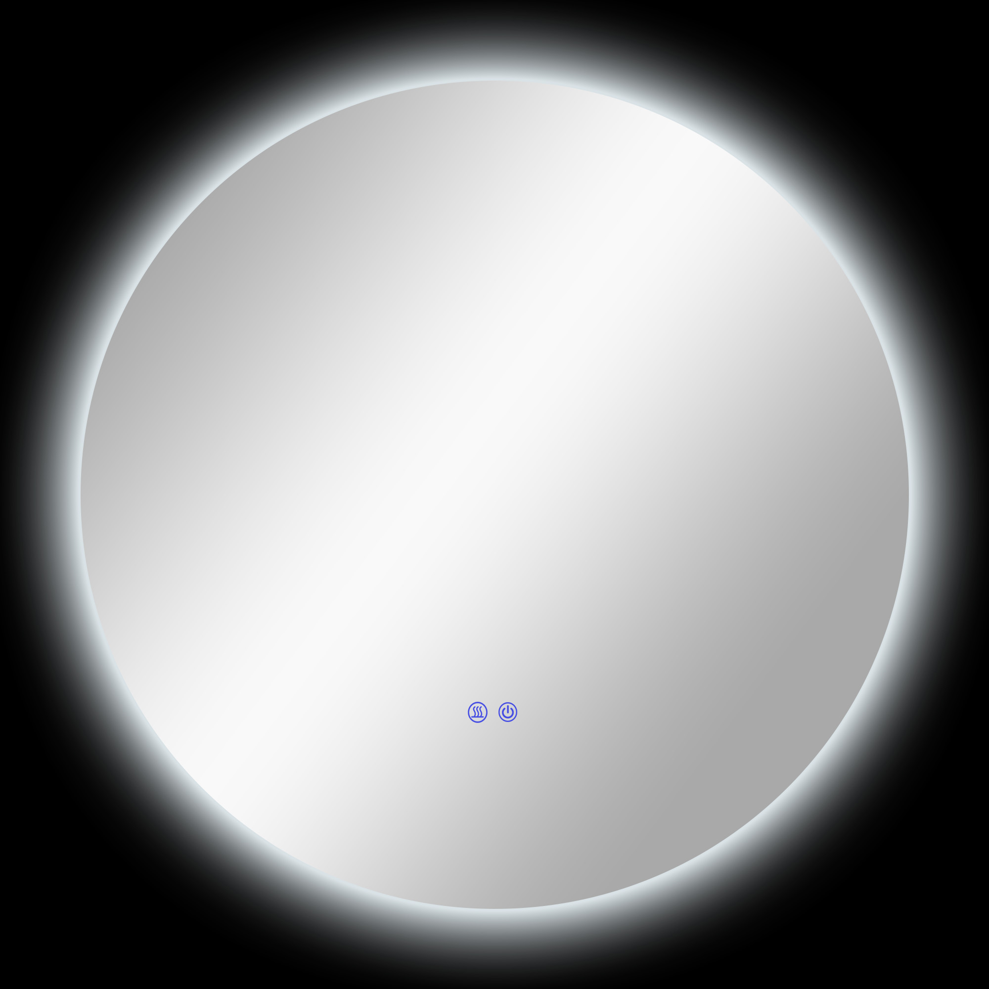 Oglindă de Baie Rotundă cu LED în 3 Culori, Ø70 cm