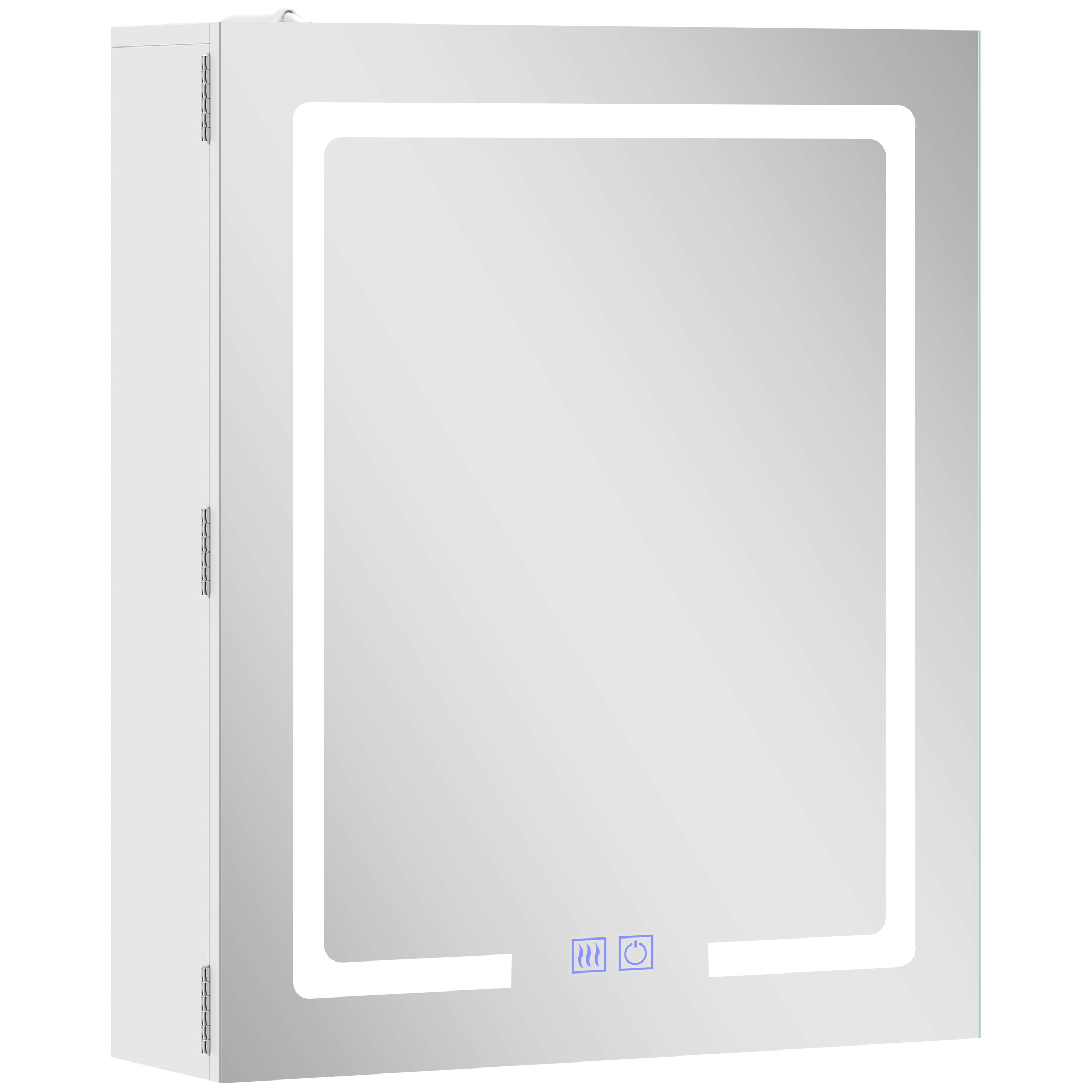 Dulap Baie cu Oglindă și Lumină LED Reglabilă, Alb