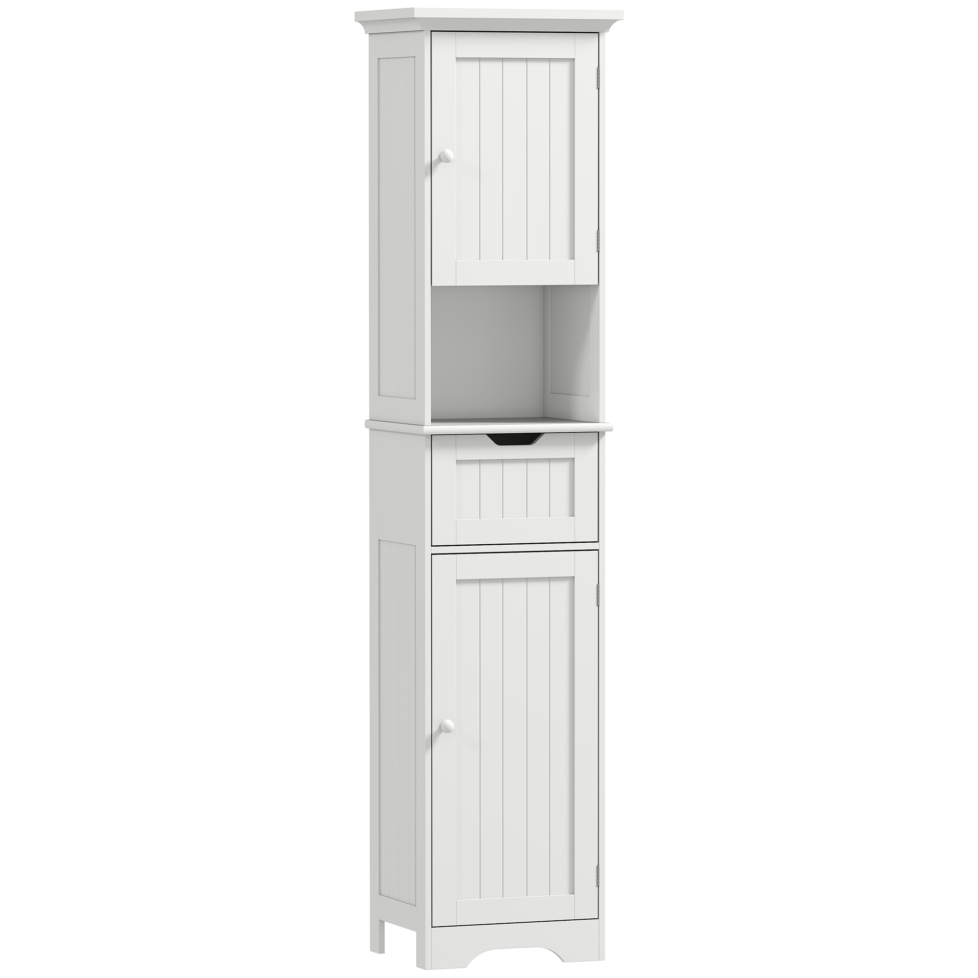 Mobilier Vertical de Baie Slim cu LED și 2 Dulapuri