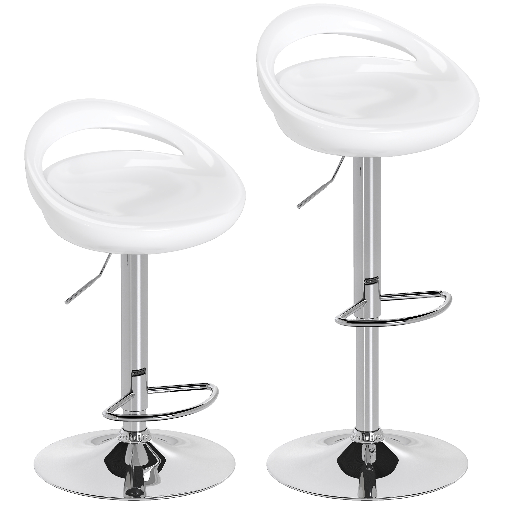 Resigilat - Set 2 Scaune de Bar Rotative cu Suport pentru Picioare - Desigilat