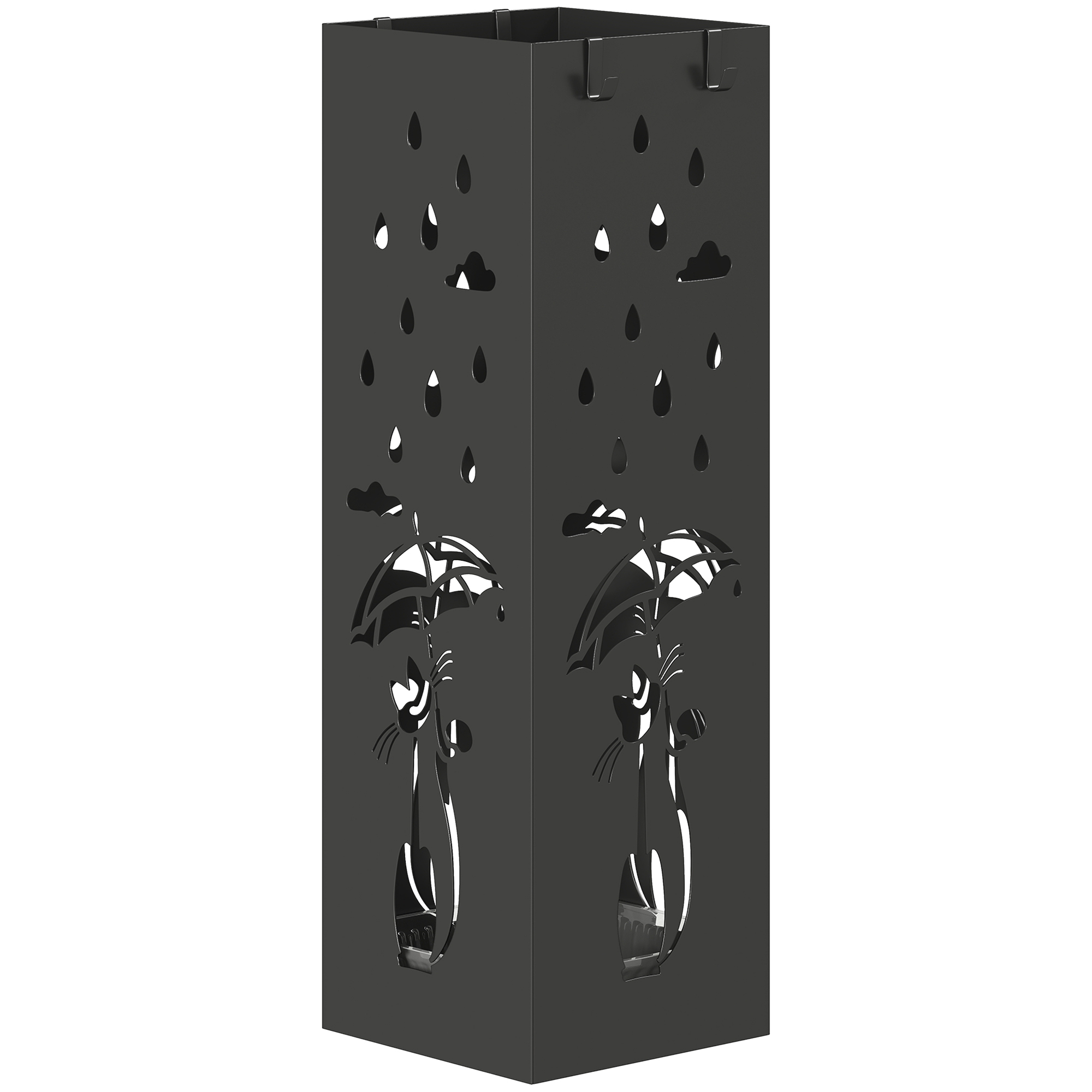 Suport Umbrele Metalic pentru Intrare, Negru, Compact