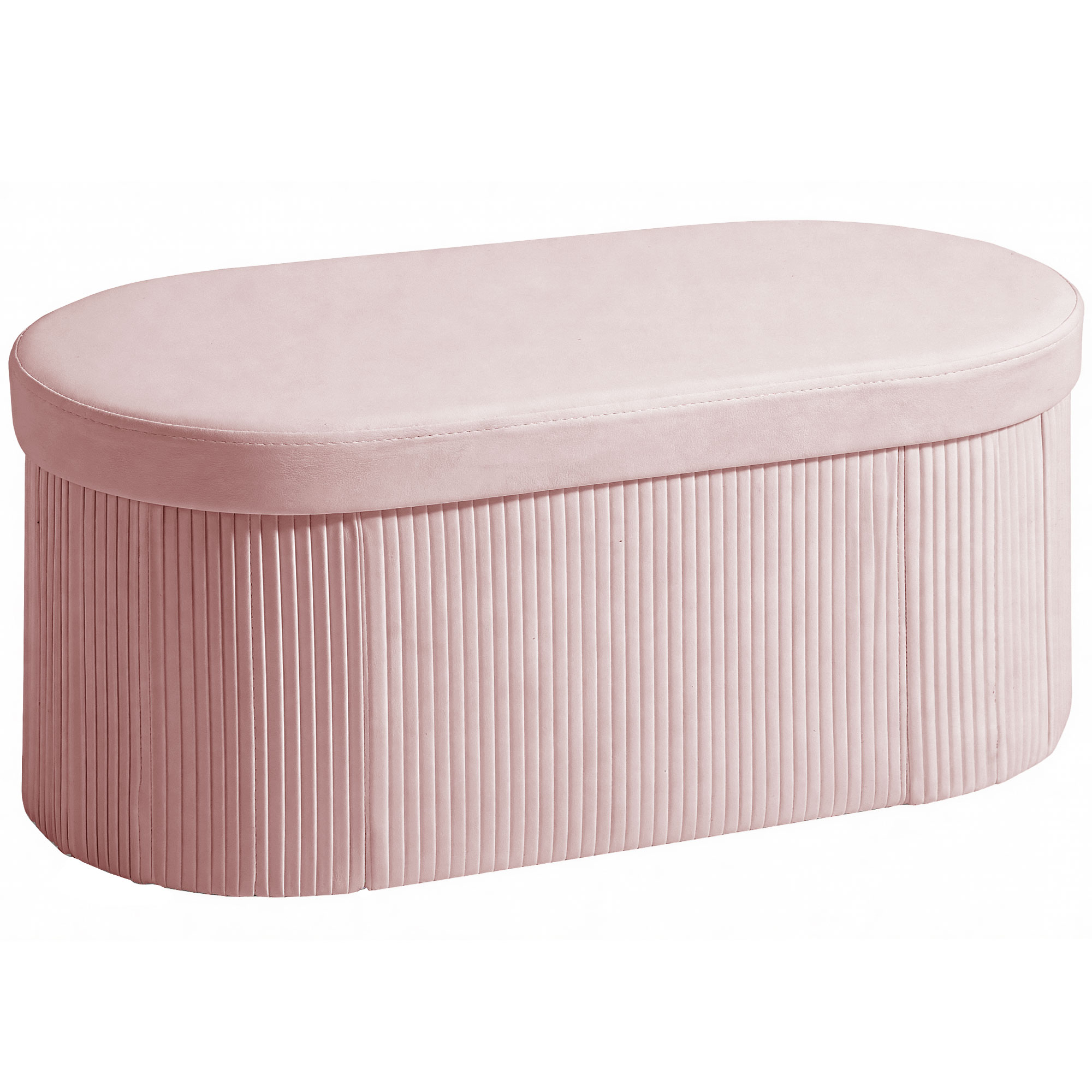 Pouf pliabil modern cu depozitare, 72L, Roz
