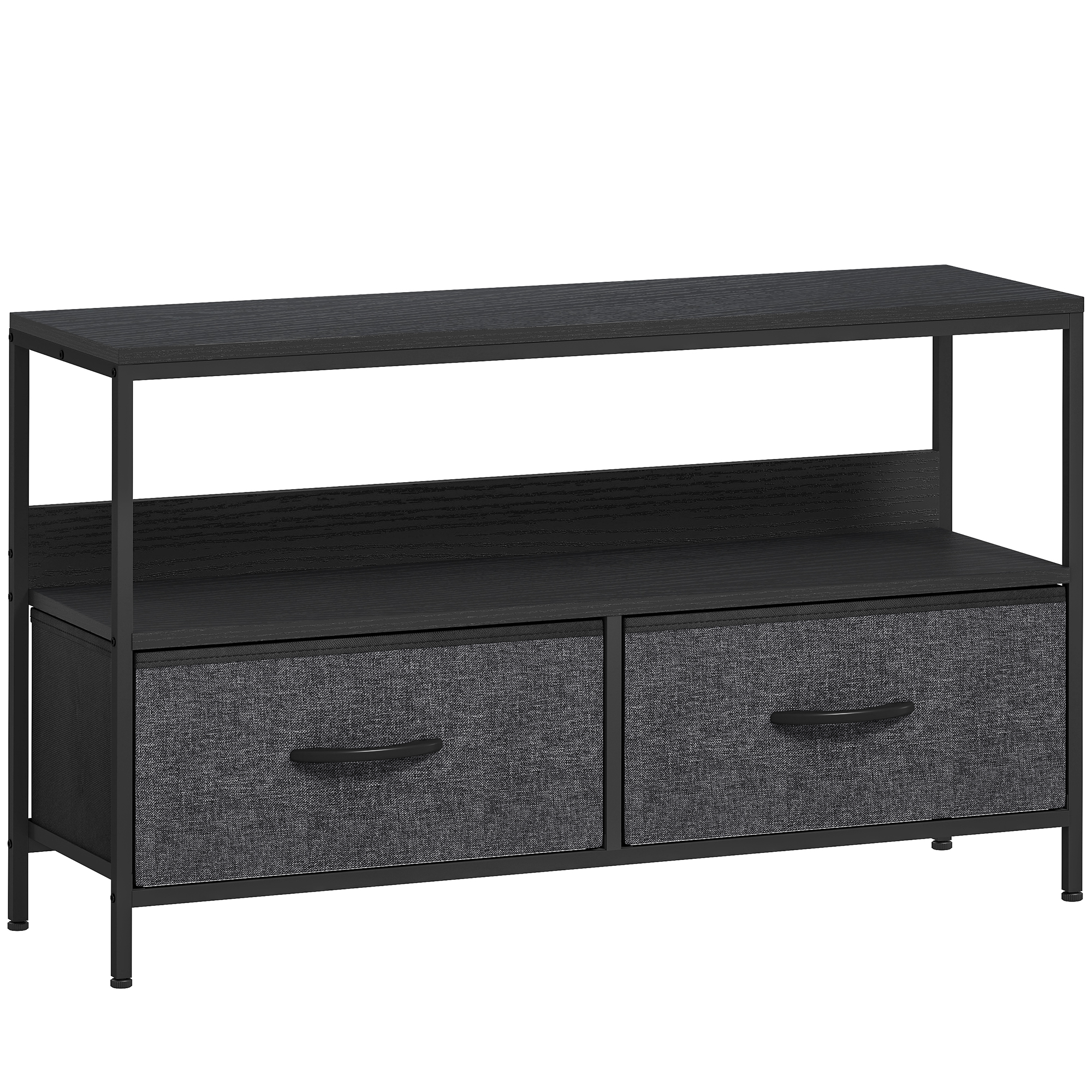 Mobilier TV Modern cu Sertare Pliabile, 98x29x56 cm, Negru