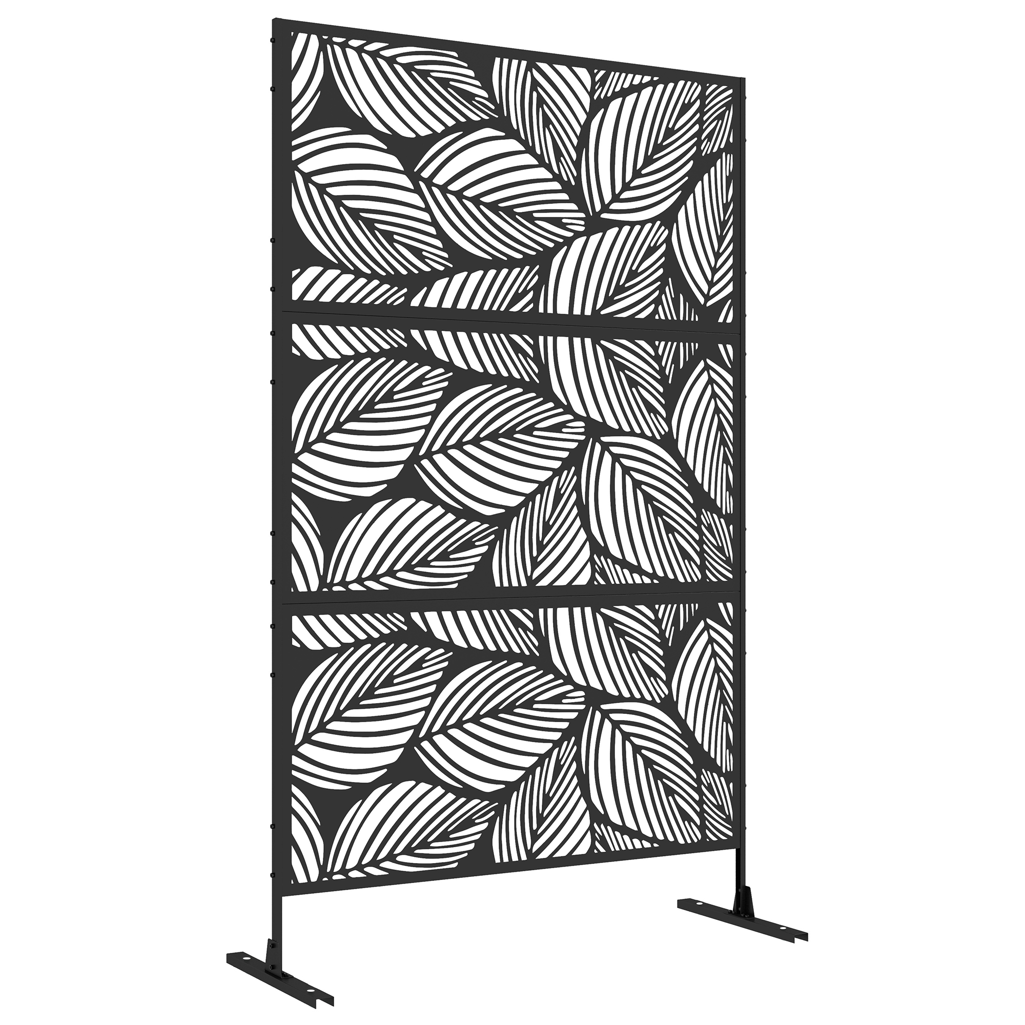 Paravan decorativ pentru exterior, 122x45x198 cm Negru