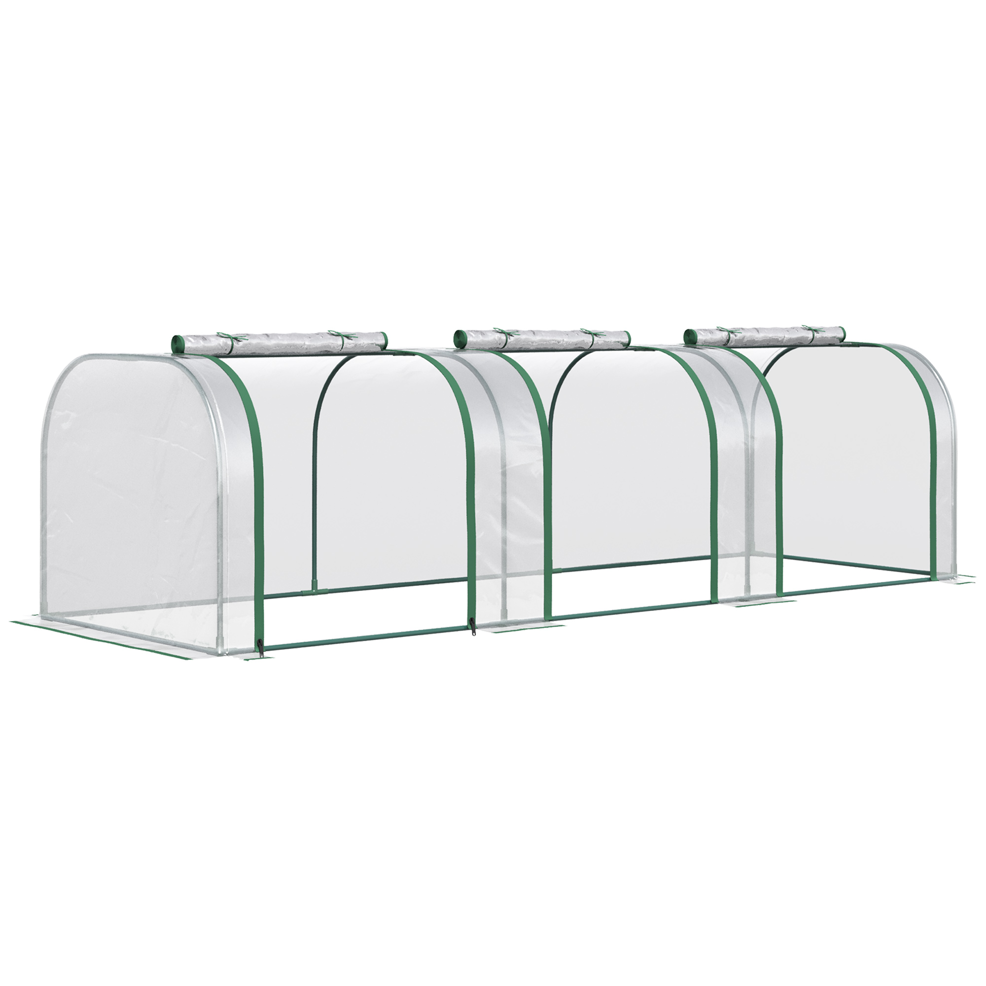 Sera Tunel PVC & Oțel – 295×100×80 cm, Ușă cu Fermoar