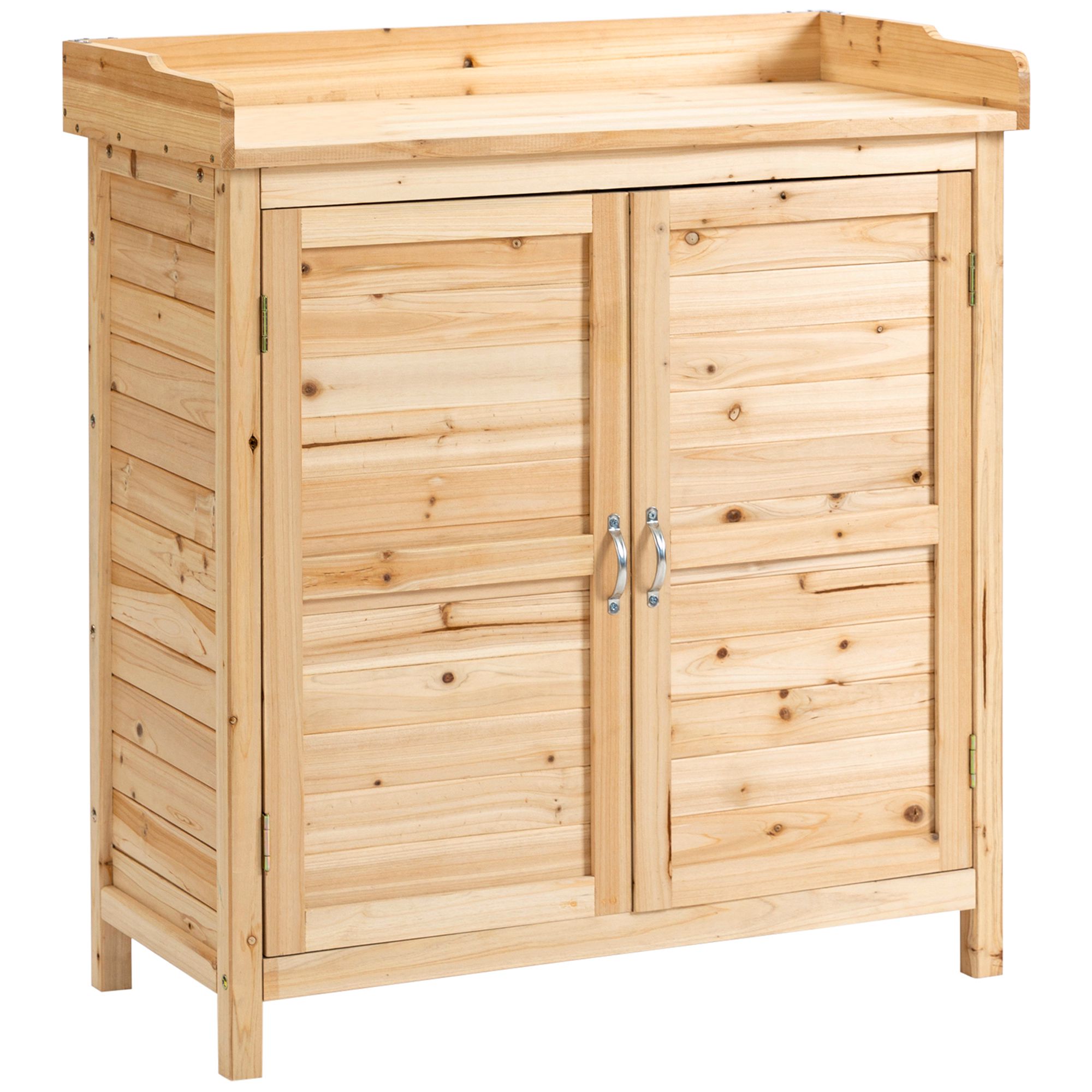 Dulap Exterior din Lemn 83×40×92 cm – 2 Rafturi, Uși Duble