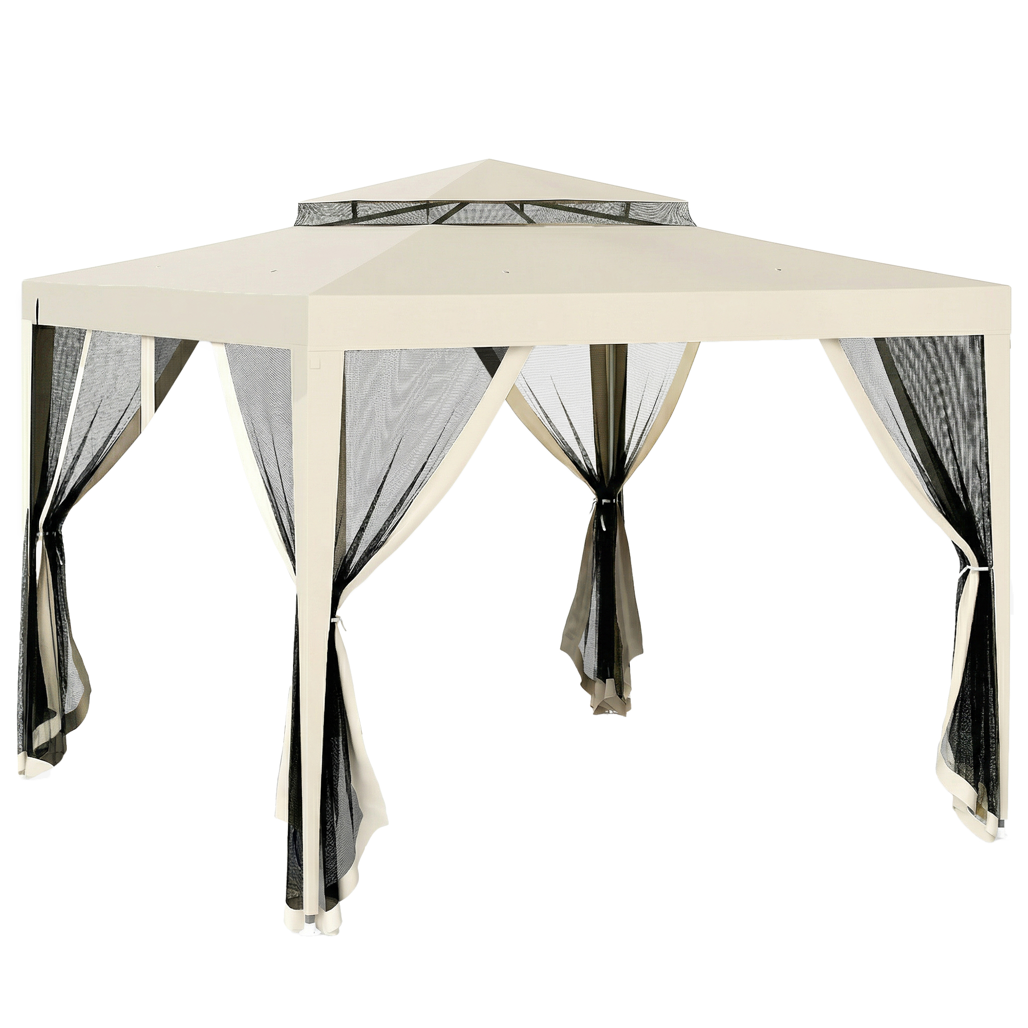 Foisor de Gradina cu Plasa de Tantari, 3x3 m, Bej