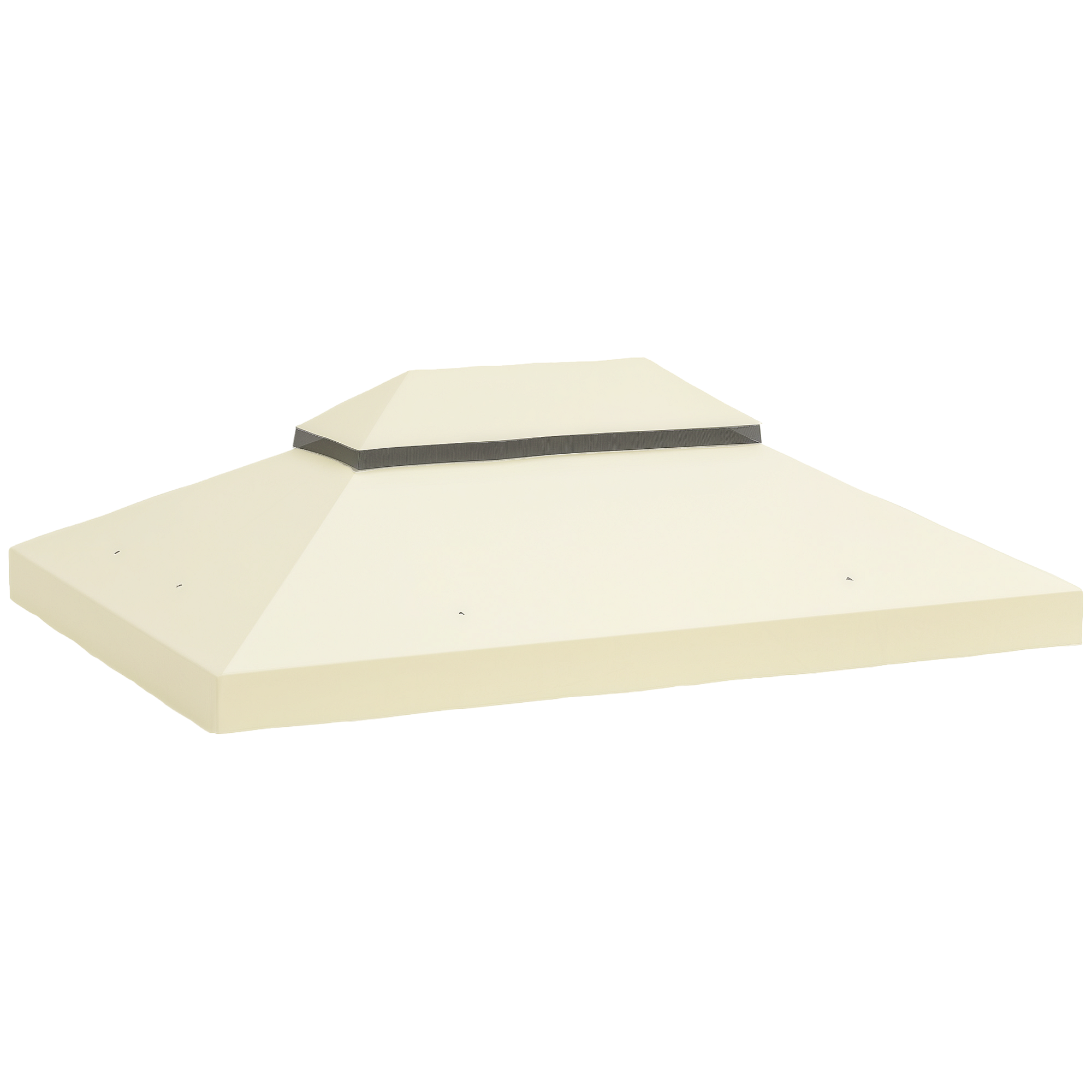 Acoperiș Pergolă Dublu Nivel cu Drenaj, 400x300 cm, Crem Alb