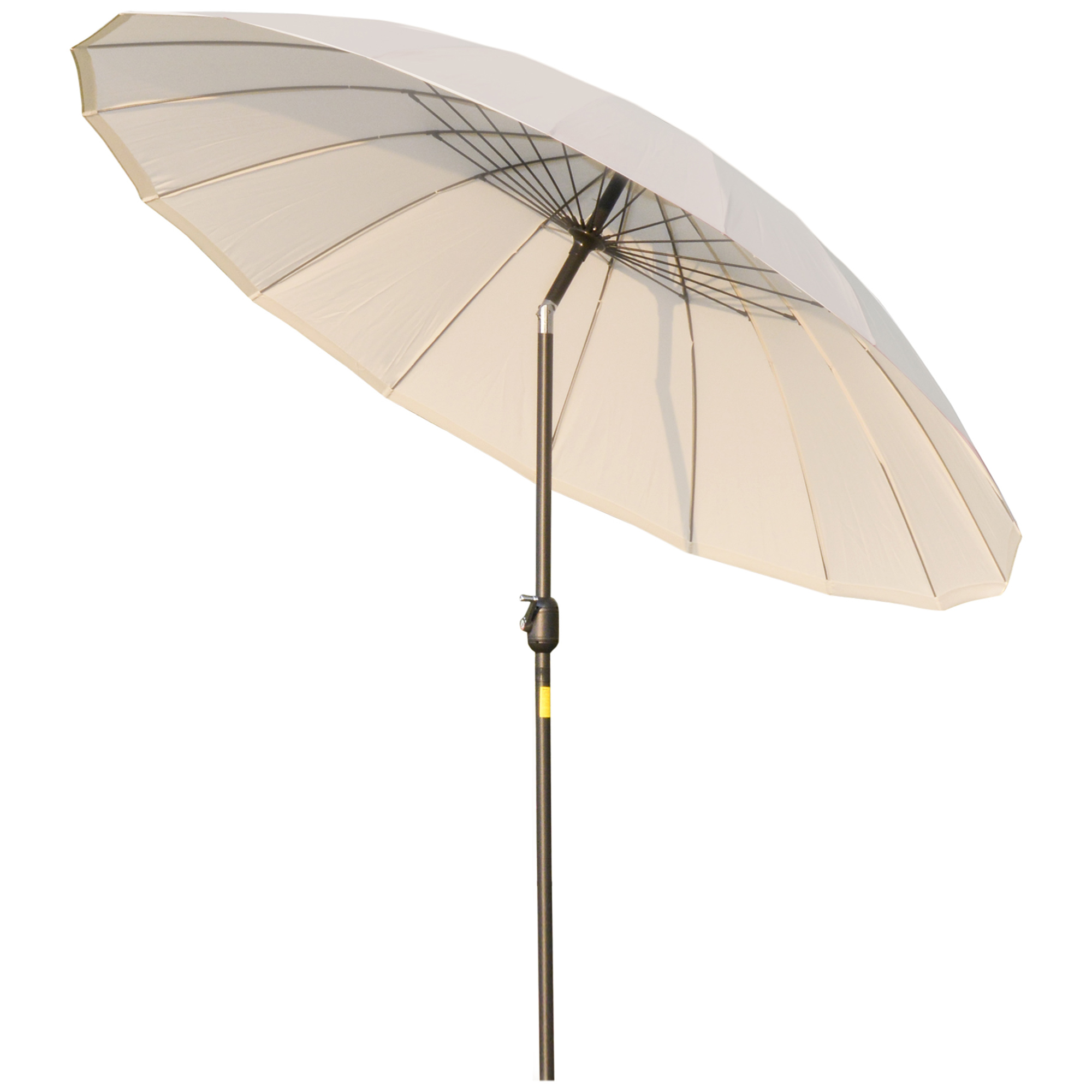Umbrella de Gradina cu Manivela, Diametru 255cm, Crem Alb