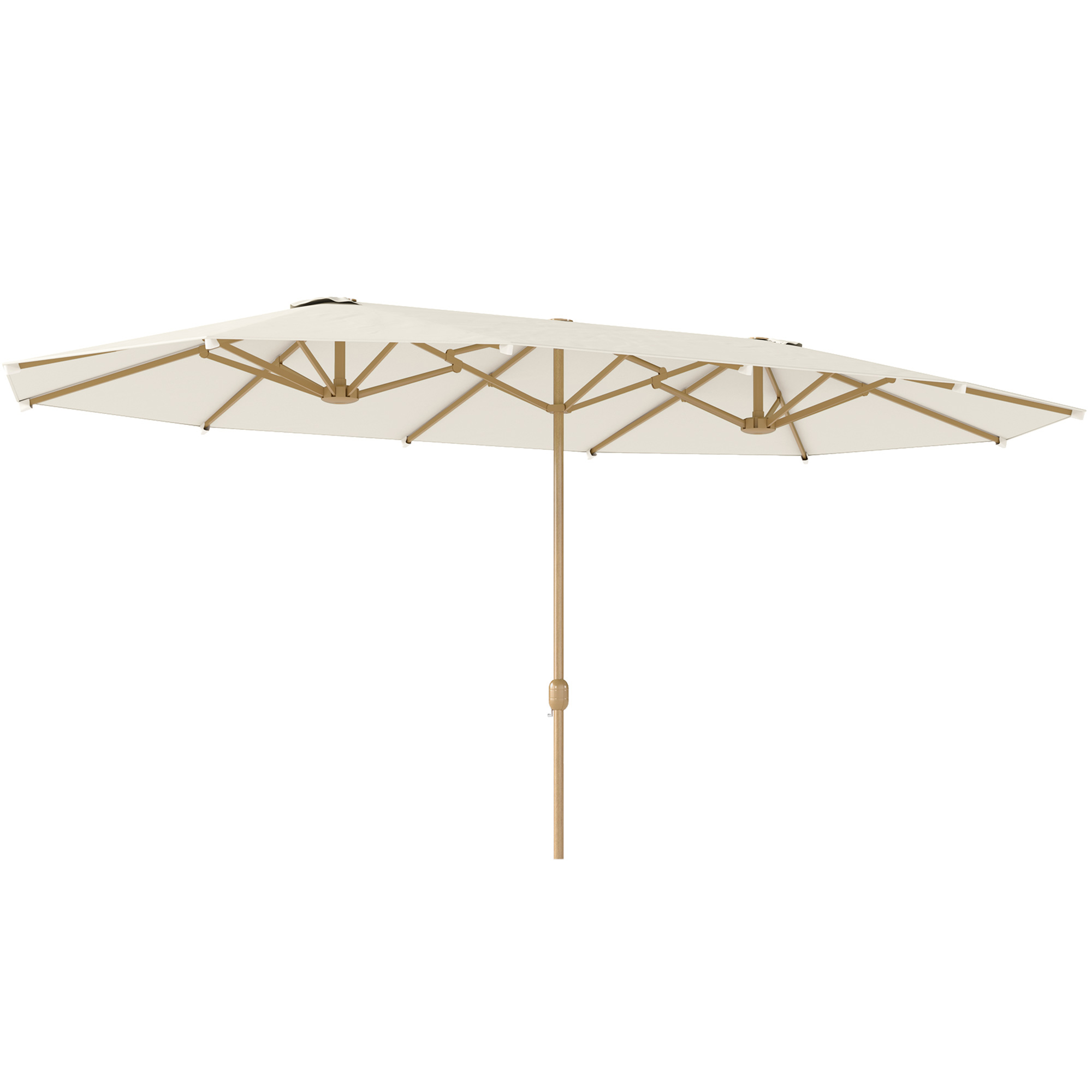 Umbrelă de Soare cu Două Fețe și Manivelă, 455x265x238 cm, Bej