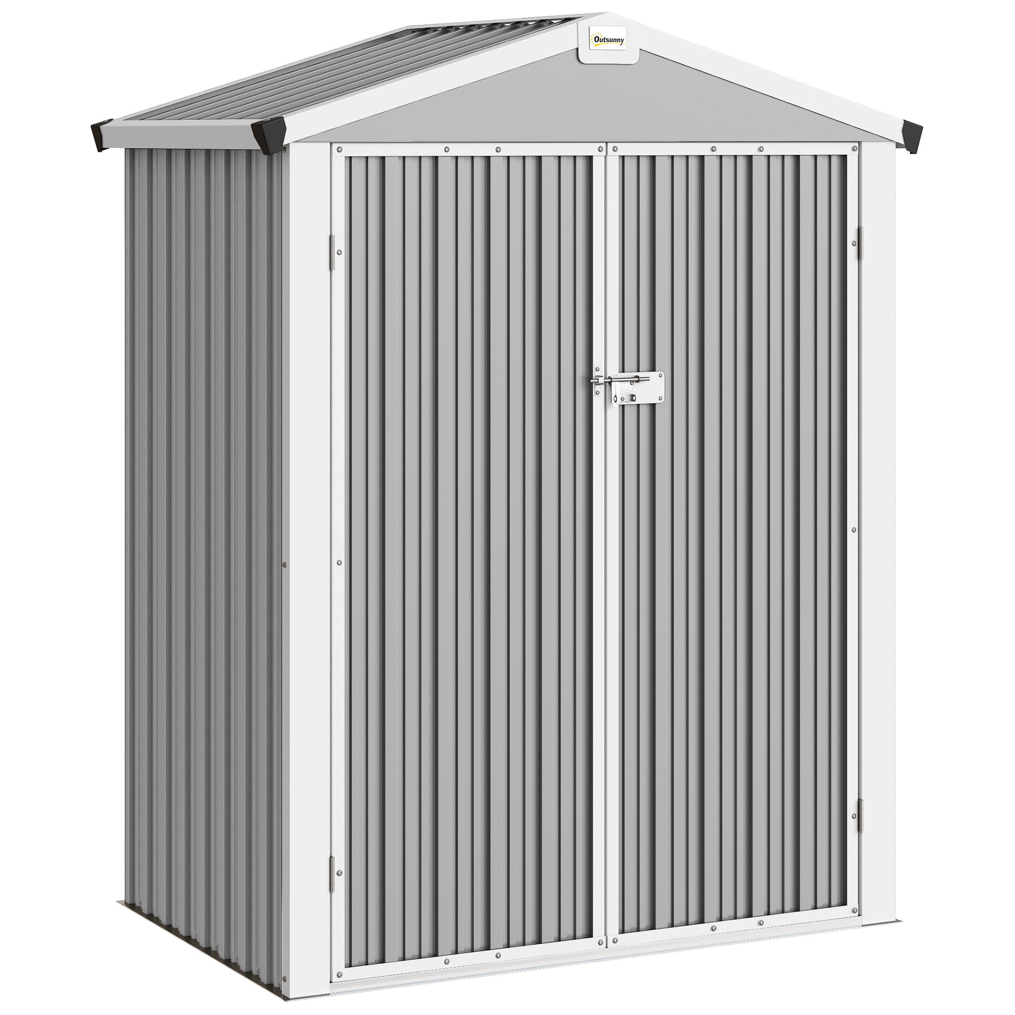 Căsuță de Grădină din Oțel 1,1m² cu Uși Duble Blocabile