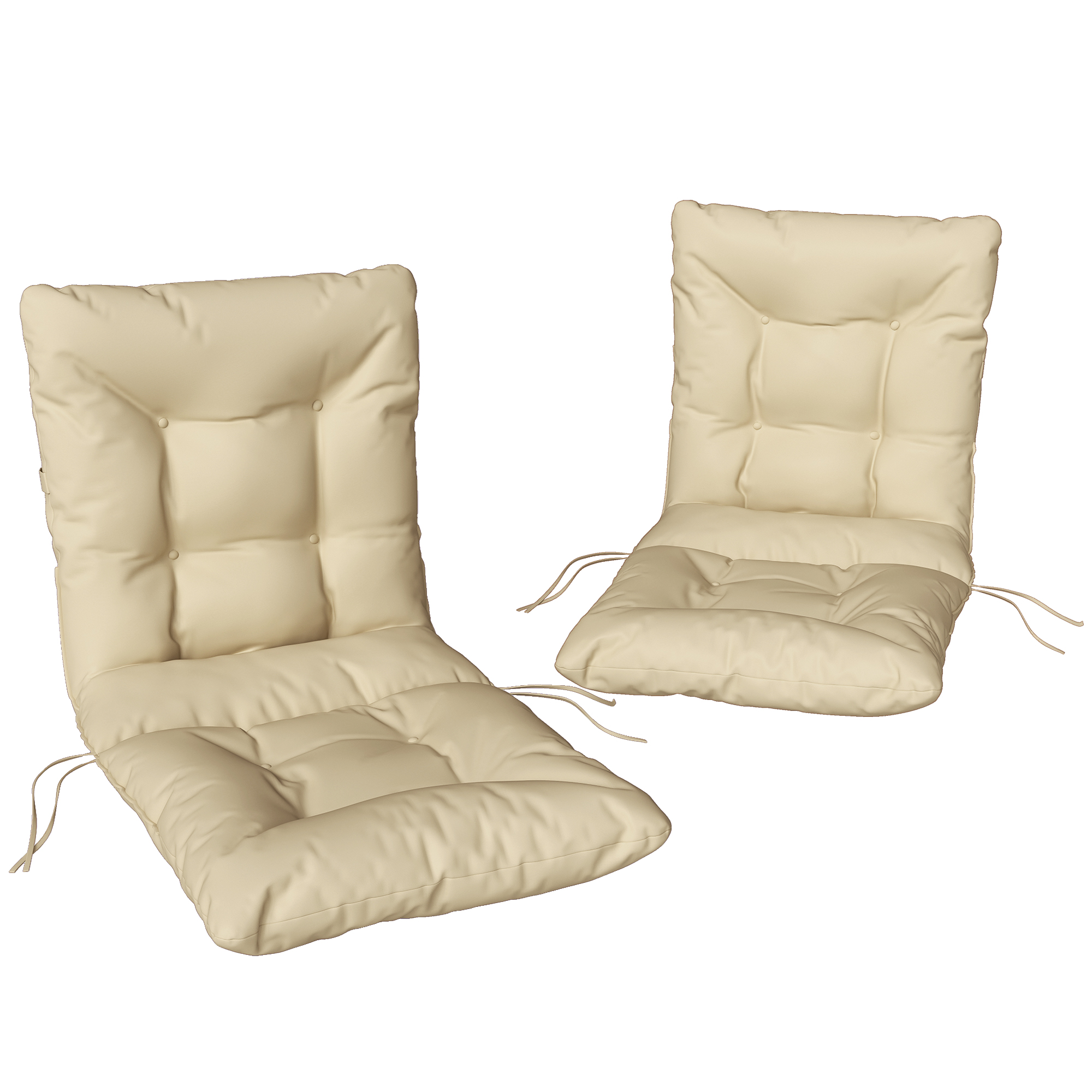 Set 2 Perne Bej pentru Scaune de Exterior cu Curele