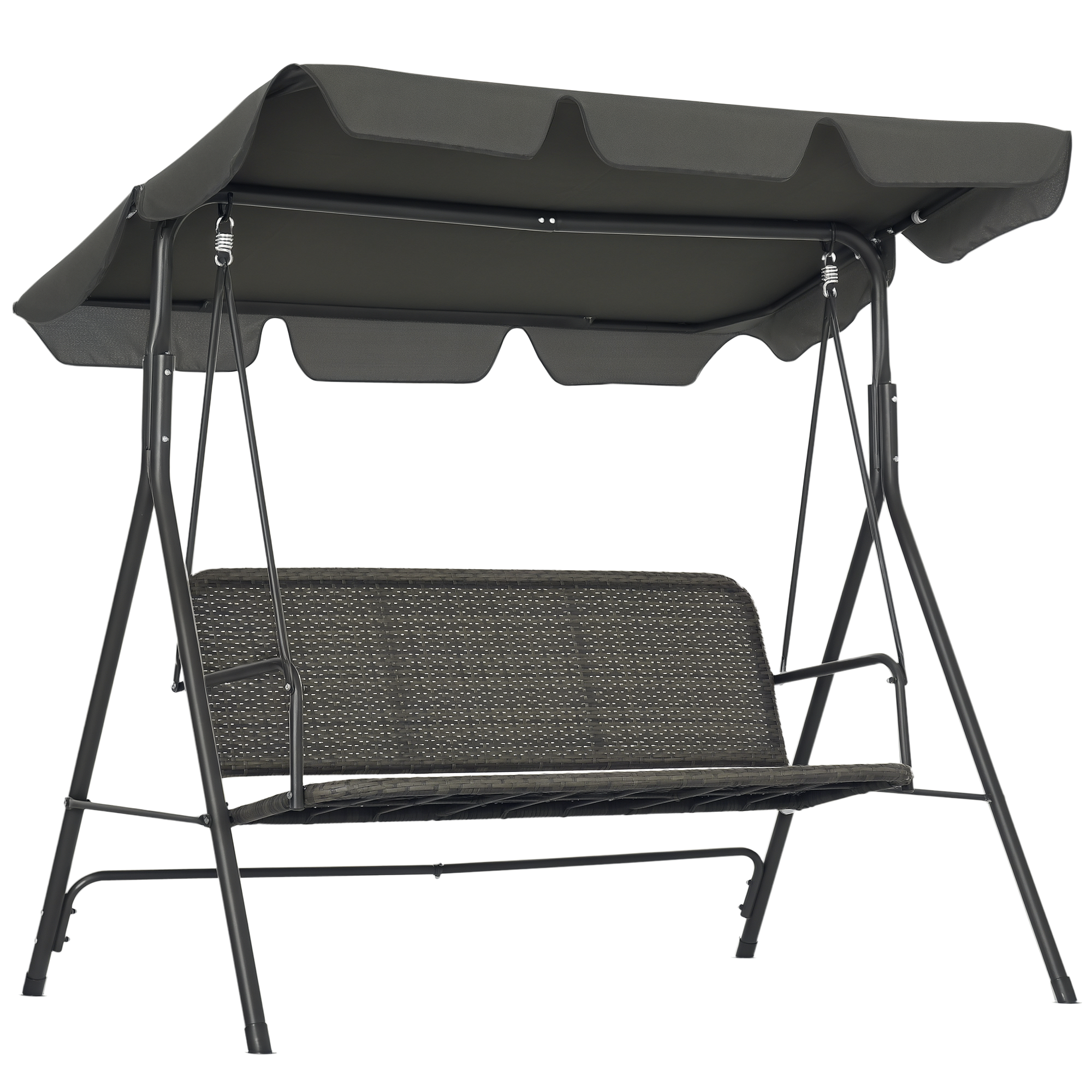 Balansoar de Grădină cu 3 Locuri și Parasolar Reglabil