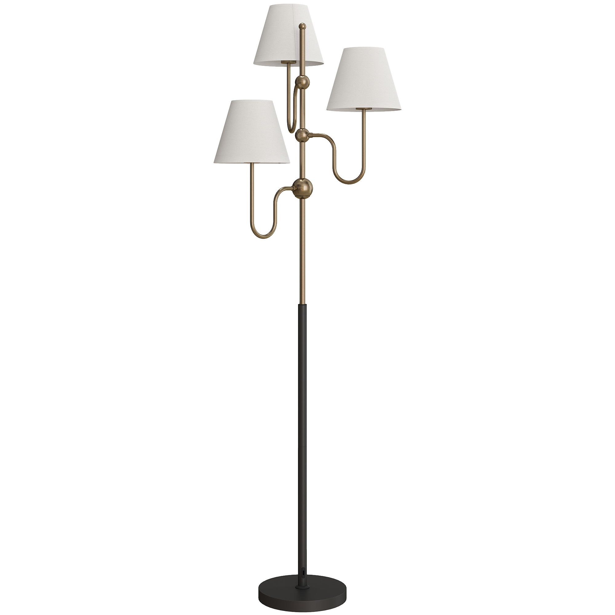 Lampadar de Podea Elegant cu 3 Puncte de Lumină, Auriu