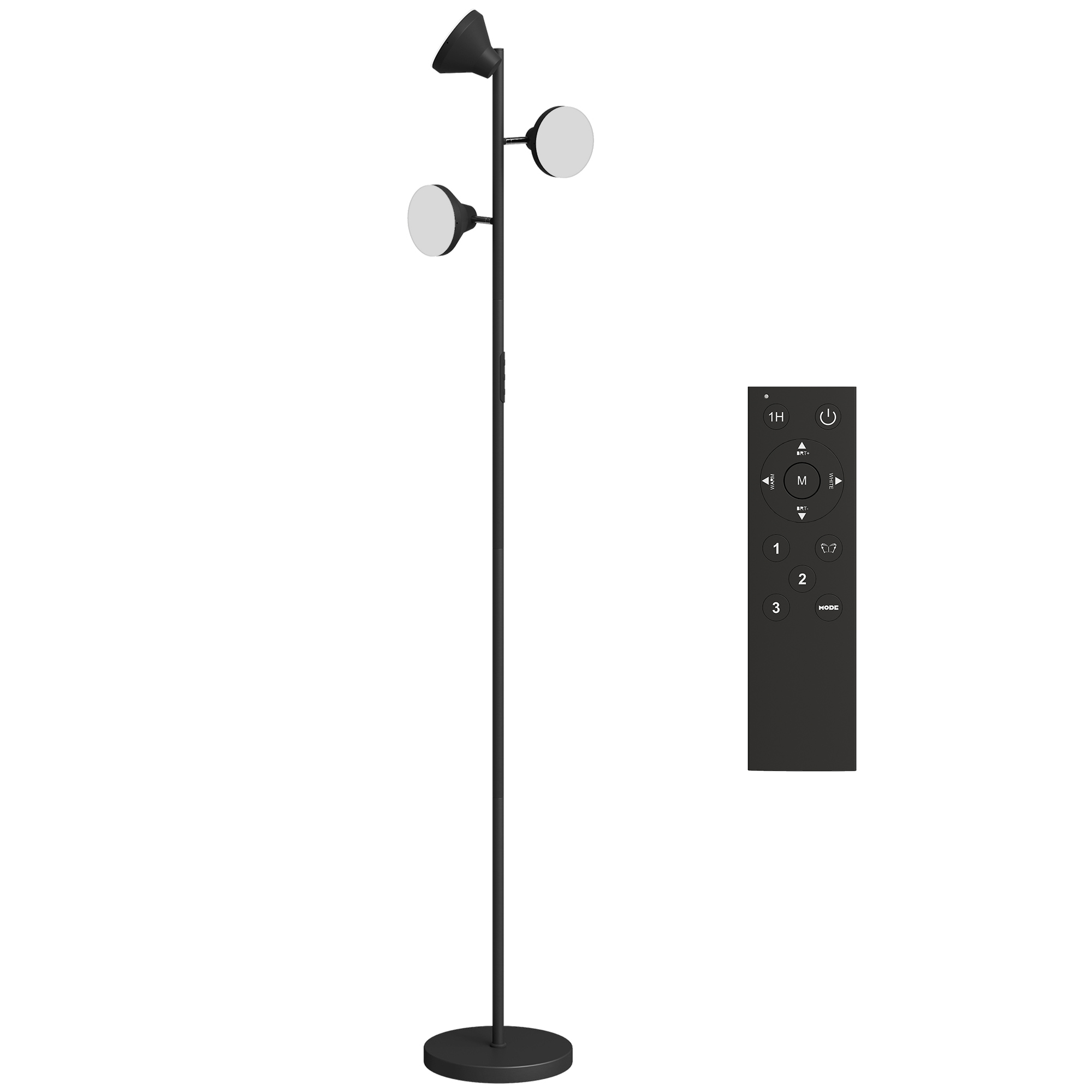 Lampă de Podea cu 3 Capete Reglabile Φ25x170 cm Negru