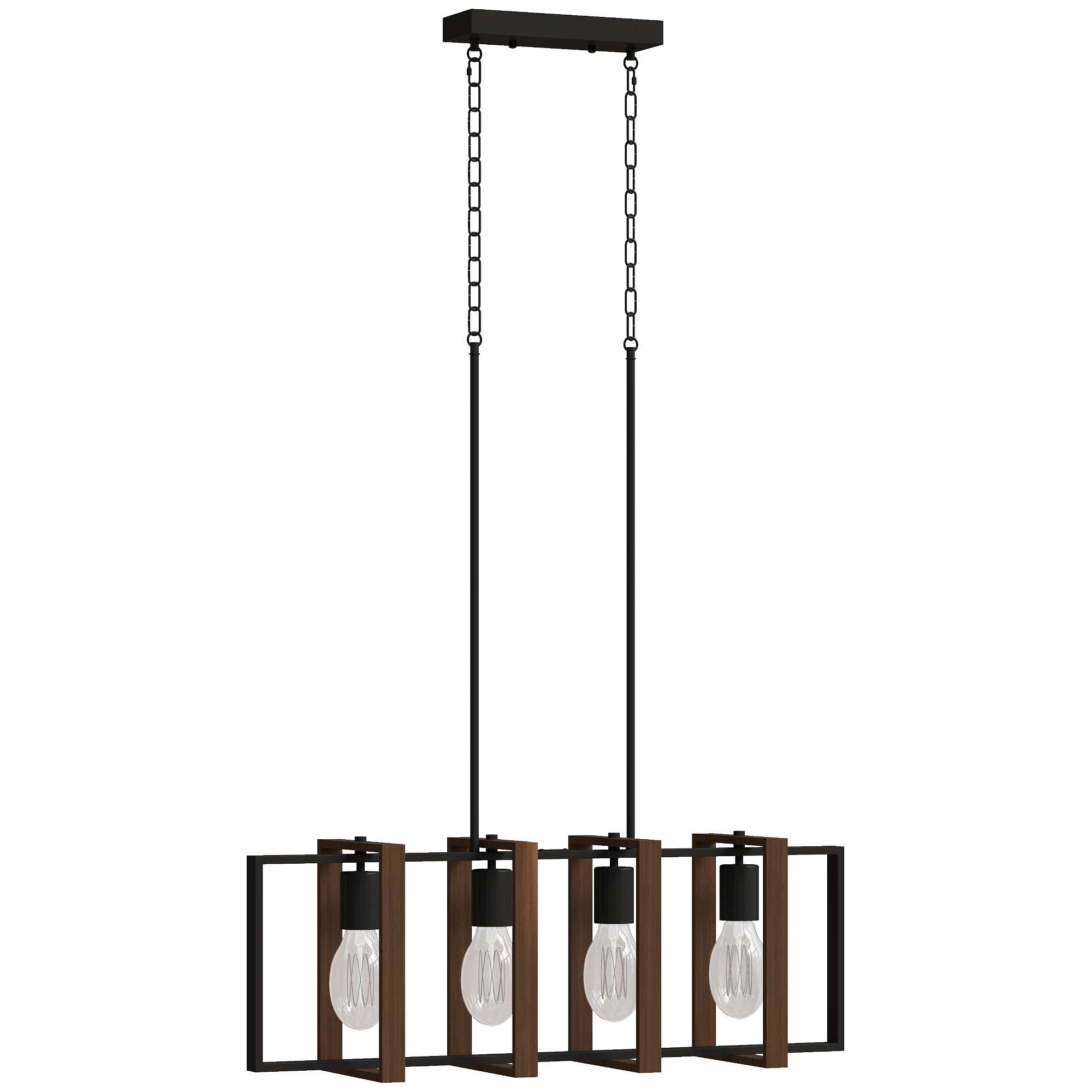 Candelabru Suspendat Rustic cu 4 Cadre Rotative