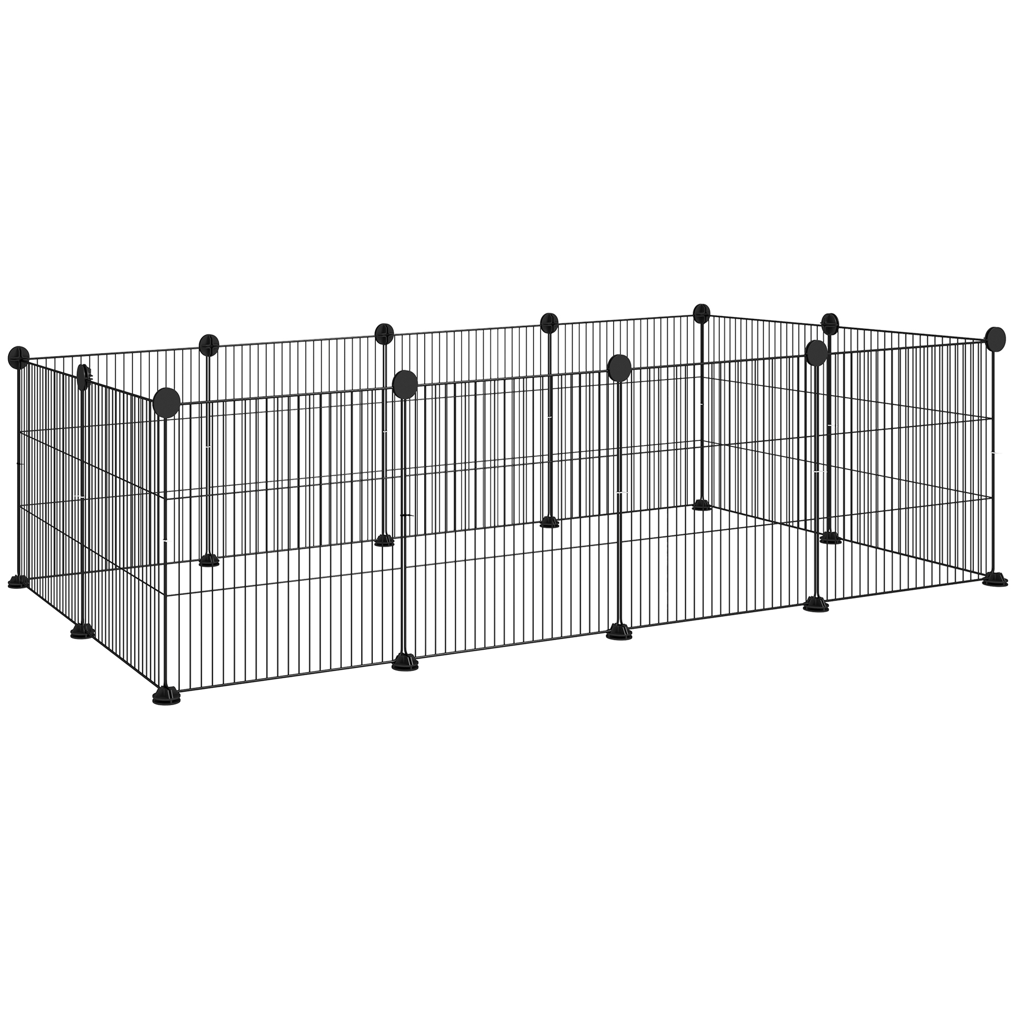 Țarc modular pentru animale mici din metal și ABS, 140x70 cm
