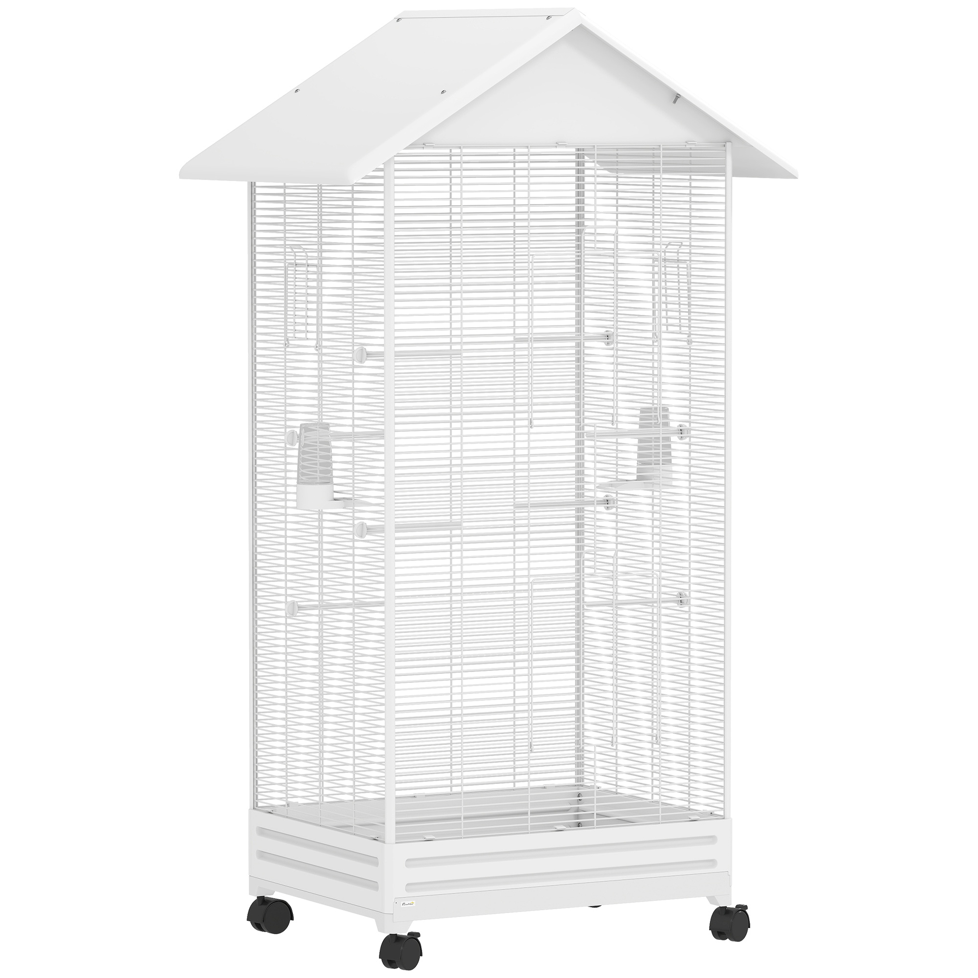 Colivie pentru Păsări cu Roți, 79x65x155cm, Alb