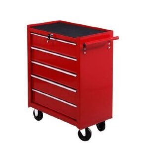 Carucior Atelier cu Sertare, Rosu 67,5×33×77 cm